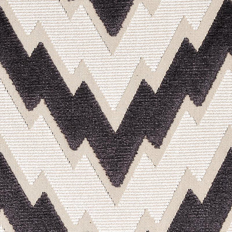 Schumacher Florentine Chevron Velvet Black Fabric