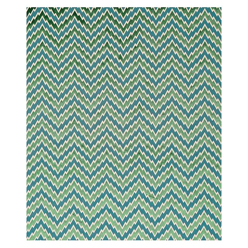Schumacher Florentine Chevron Velvet Emerald Fabric