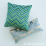 Schumacher Florentine Chevron Velvet Emerald Fabric