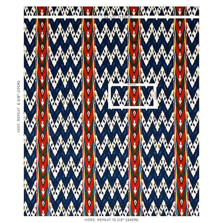 Schumacher Samar Ikat Velvet Blue Fabric