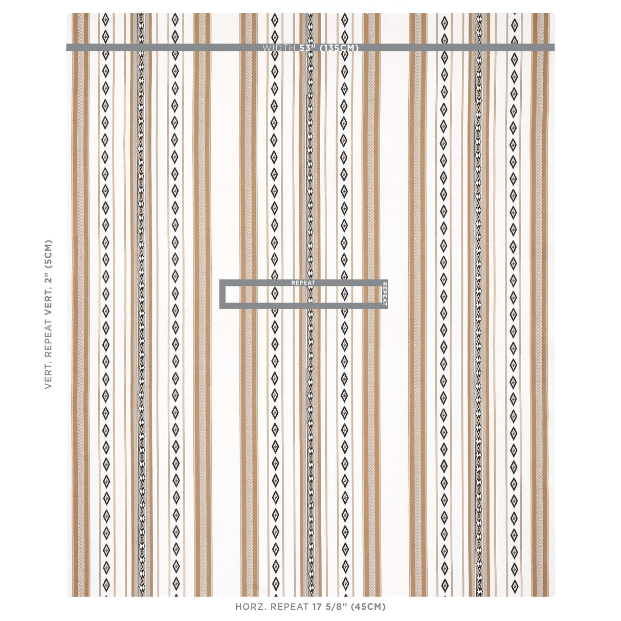 Schumacher Dakota Stripe Neutral Fabric