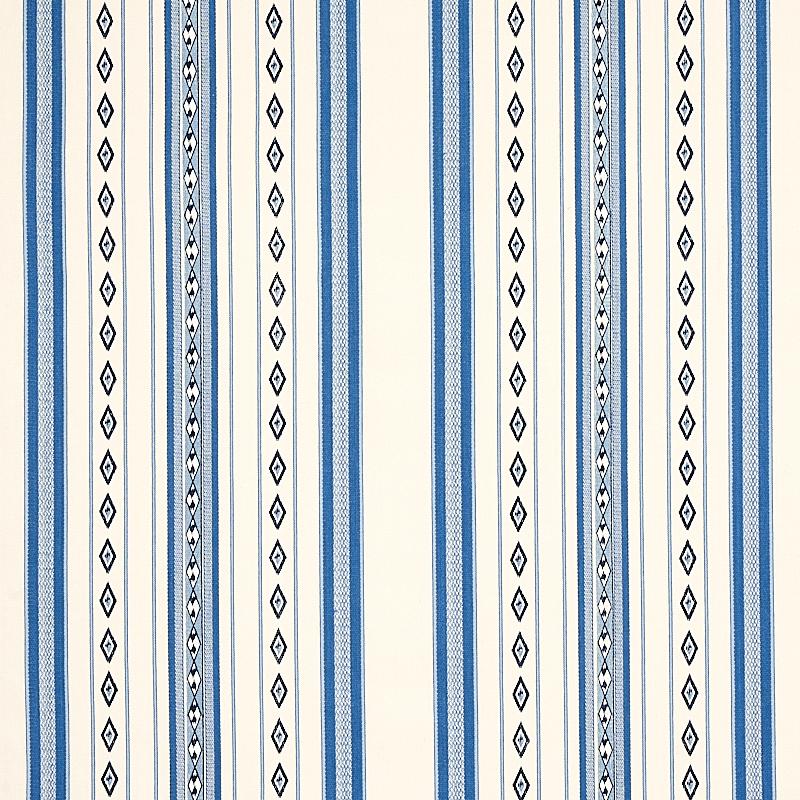 Schumacher Dakota Stripe Blue Fabric