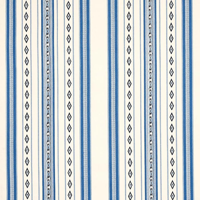 Schumacher Dakota Stripe Blue Fabric