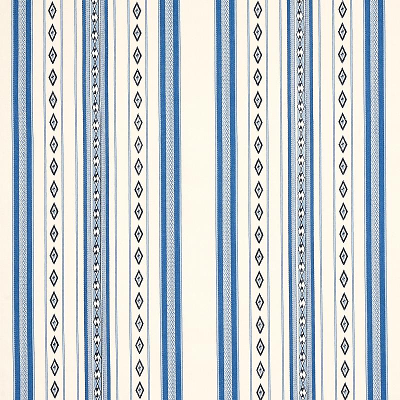 Schumacher Dakota Stripe Blue Fabric