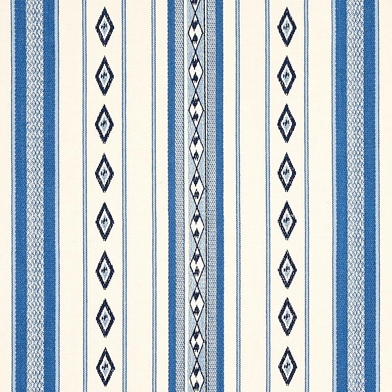 Schumacher Dakota Stripe Blue Fabric