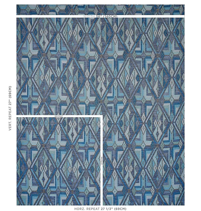 Schumacher Kuzma Blue Fabric