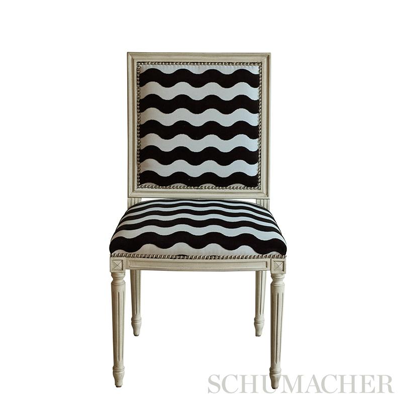 Schumacher The Wave Velvet Black Fabric