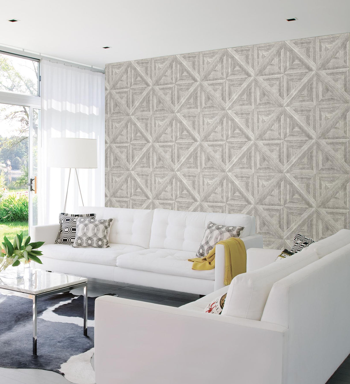 A-Street Prints Carriage House Light Grey Wood Wallpaper