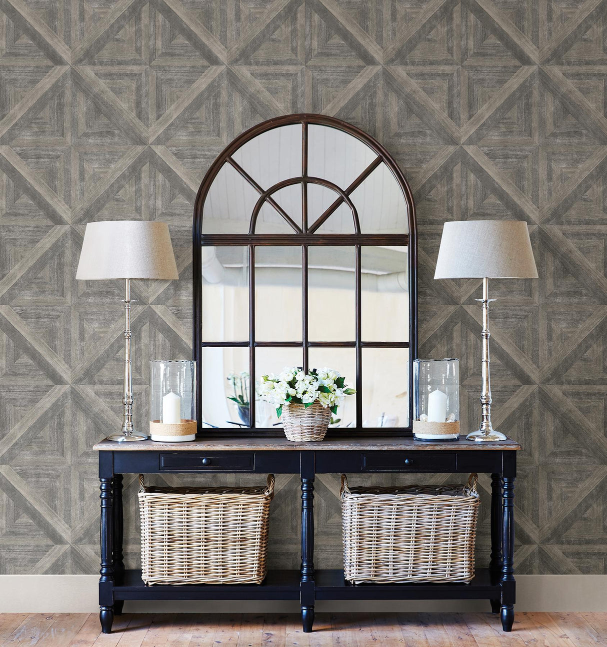 A-Street Prints Carriage House Taupe Wood Wallpaper