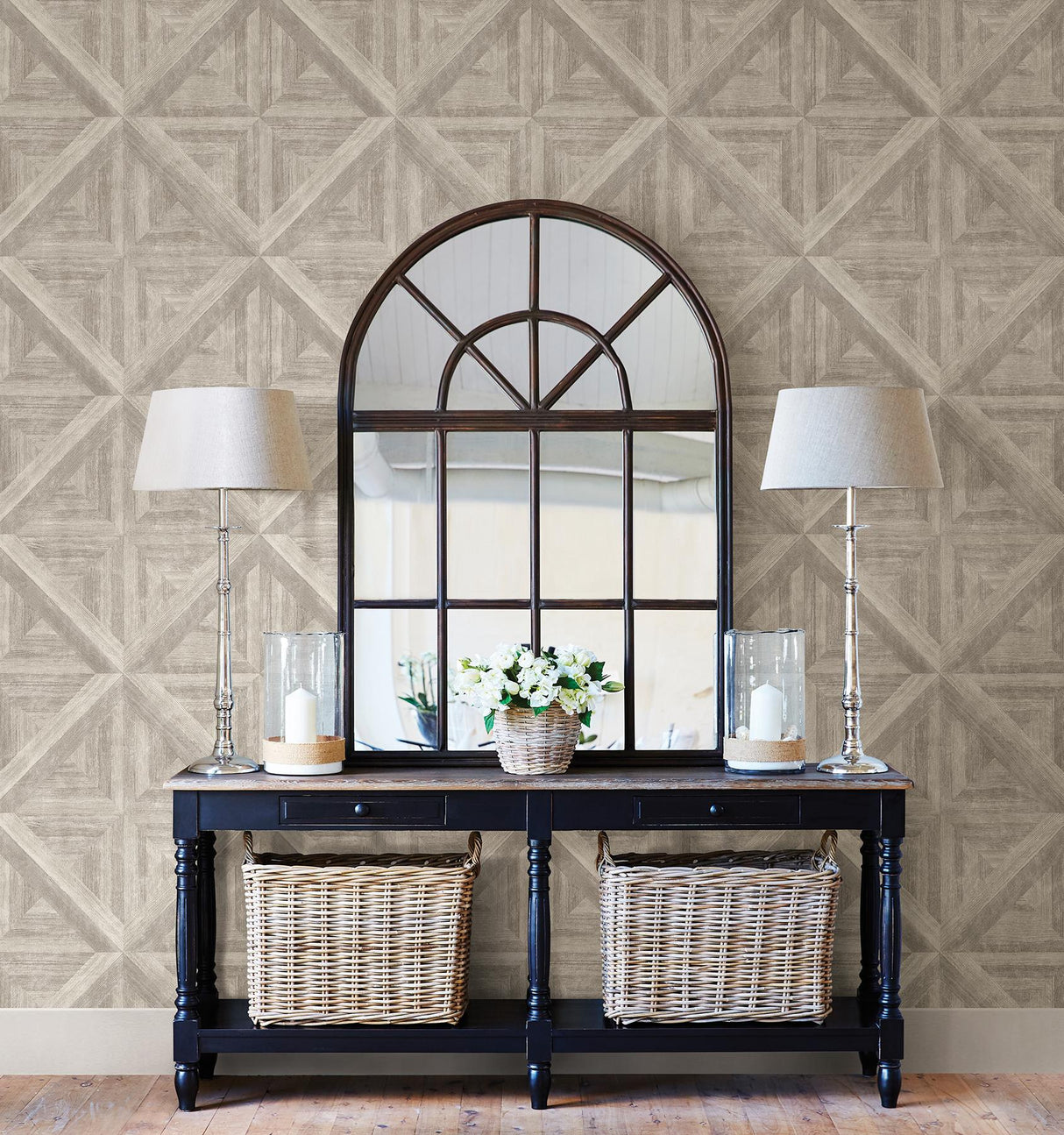 A-Street Prints Carriage House Neutral Wood Wallpaper