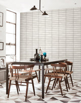 A-Street Prints Midcentury Modern White Brick Wallpaper