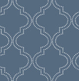 A-Street Prints Tetra Blue Quatrefoil Wallpaper