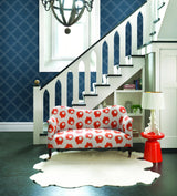 A-Street Prints Tetra Blue Quatrefoil Wallpaper