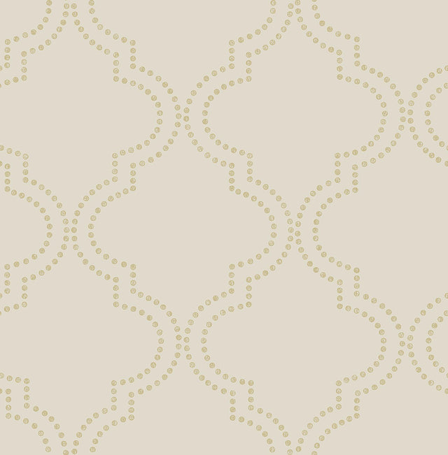 A-Street Prints Tetra Beige Quatrefoil Wallpaper