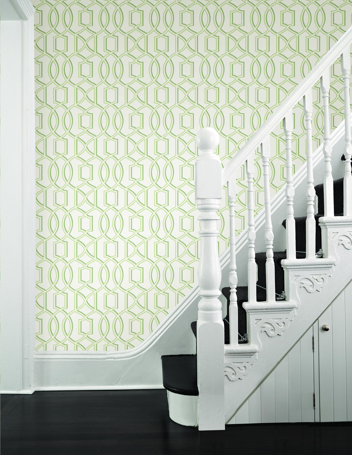 A-Street Prints Quantum Green Trellis Wallpaper