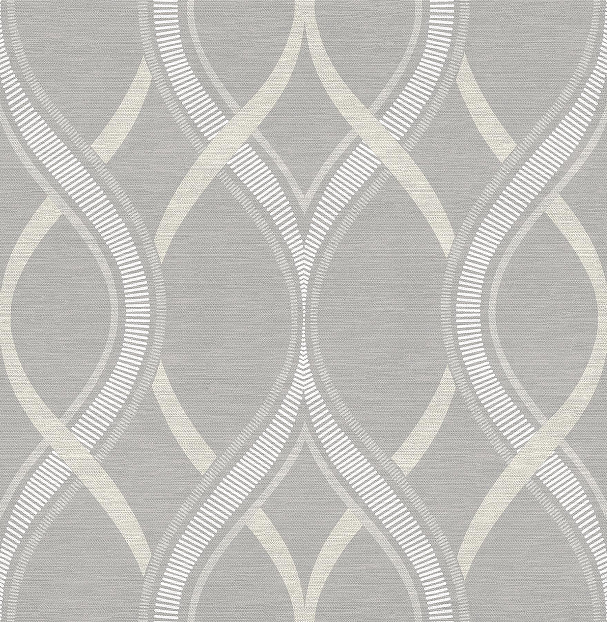 A-Street Prints Frequency Grey Ogee Wallpaper