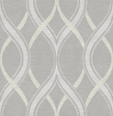 A-Street Prints Frequency Grey Ogee Wallpaper