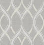 A-Street Prints Frequency Grey Ogee Wallpaper