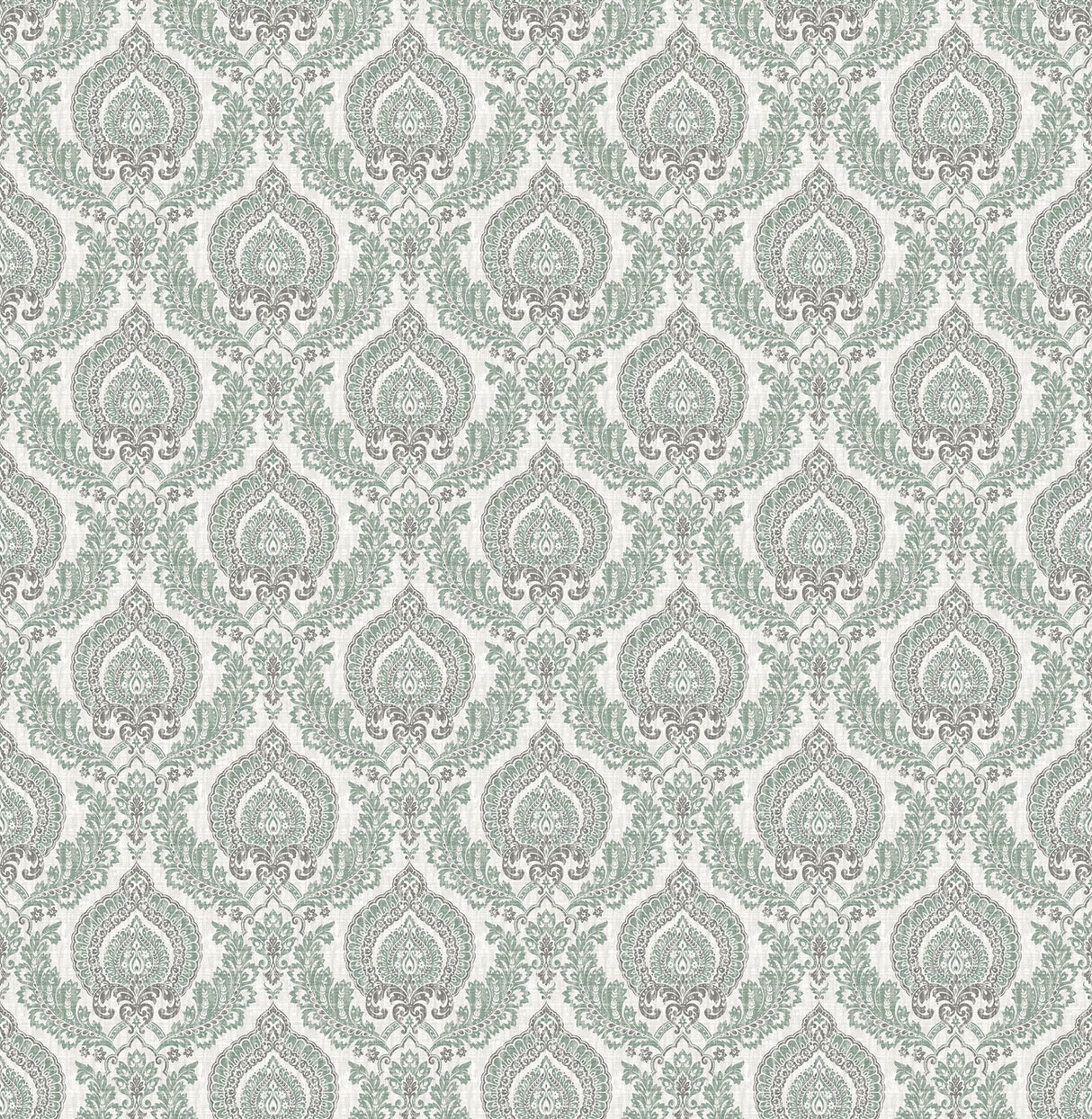 A-Street Prints Lulu Dark Green Damask Wallpaper