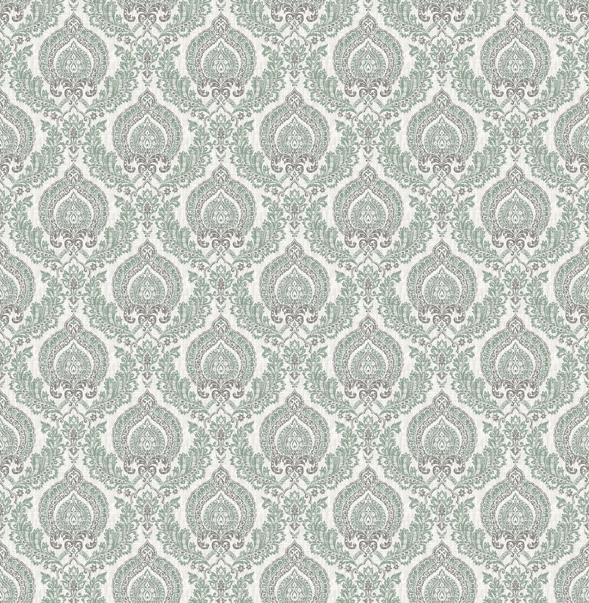 A-Street Prints Lulu Damask Dark Green Wallpaper