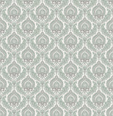 A-Street Prints Lulu Damask Dark Green Wallpaper