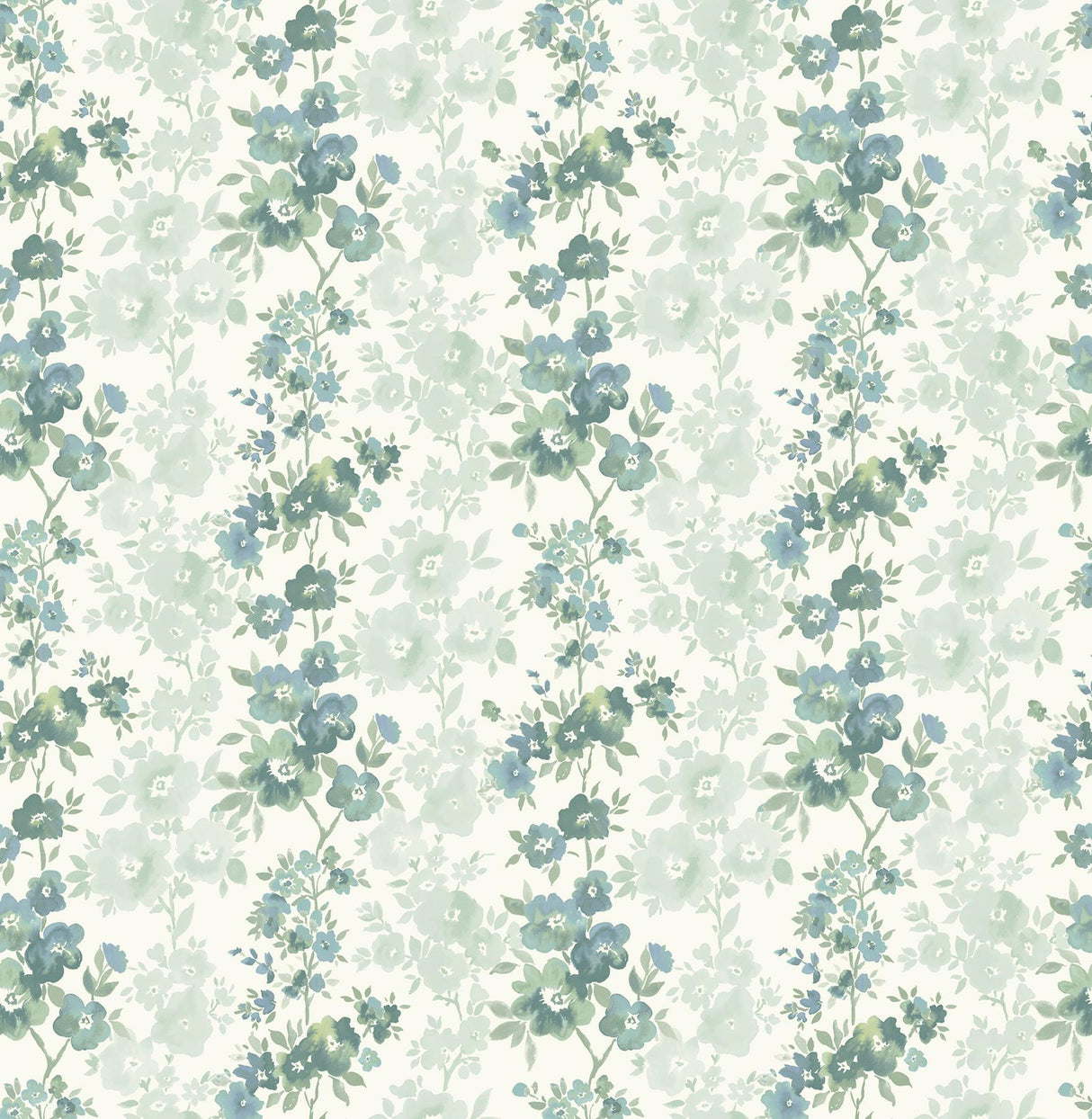 A-Street Prints Charlise Teal Floral Stripe Wallpaper
