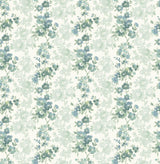 A-Street Prints Charlise Floral Stripe Teal Wallpaper