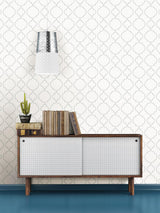 A-Street Prints Desiree White Quatrefoil Wallpaper