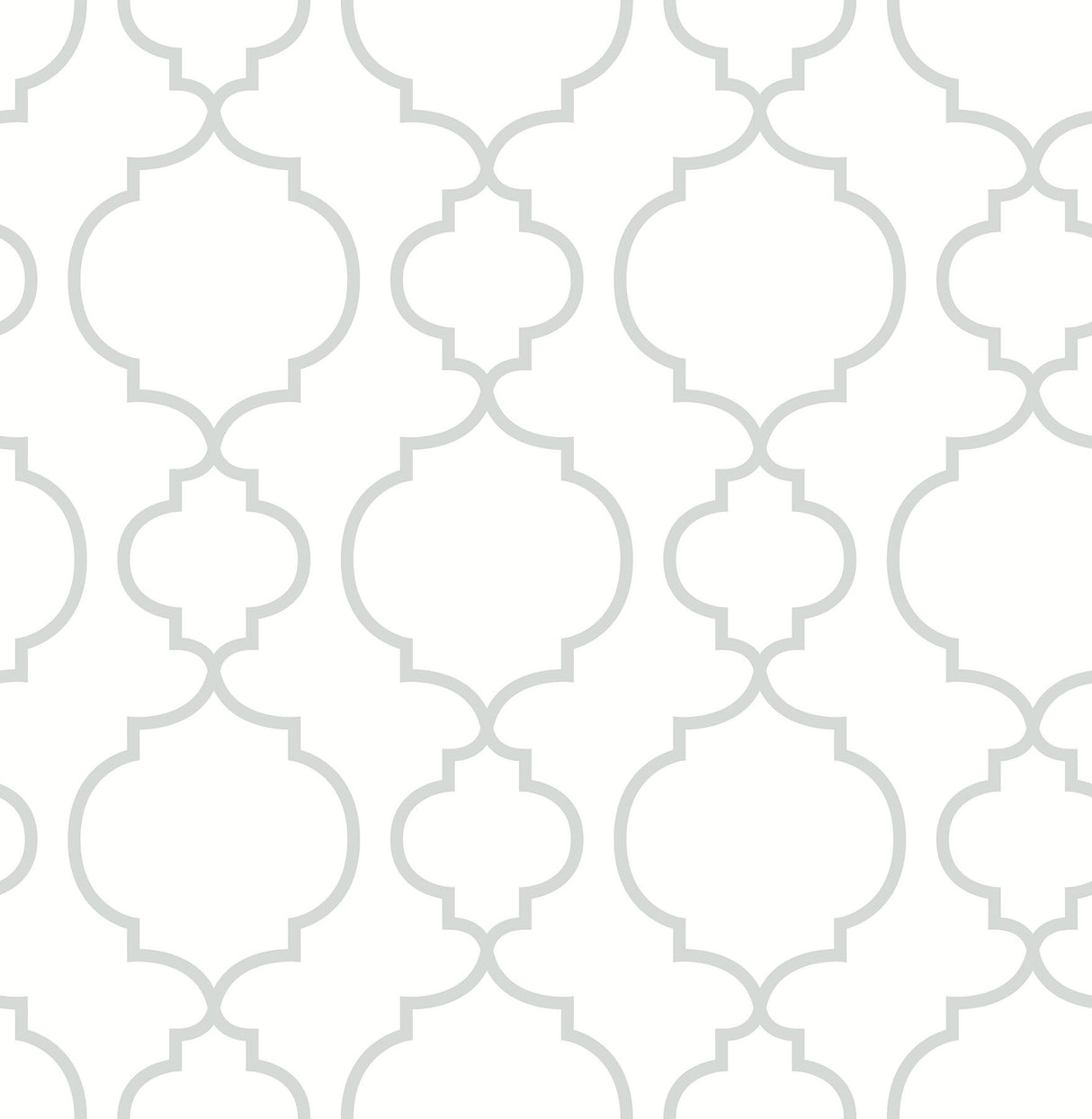 A-Street Prints Desiree Quatrefoil White Wallpaper