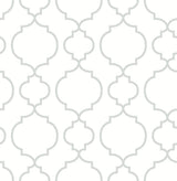 A-Street Prints Desiree Quatrefoil White Wallpaper