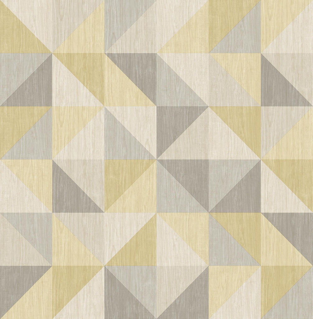 A-Street Prints Puzzle Yellow Geometric Wallpaper