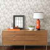 A-Street Prints Puzzle Light Grey Geometric Wallpaper