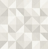 A-Street Prints Puzzle Geometric Light Grey Wallpaper