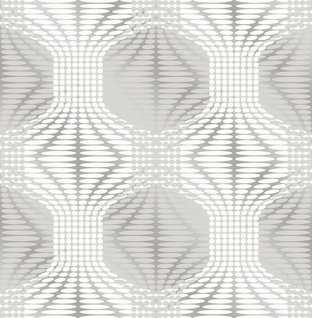 A-Street Prints Optic Silver Geometric Wallpaper