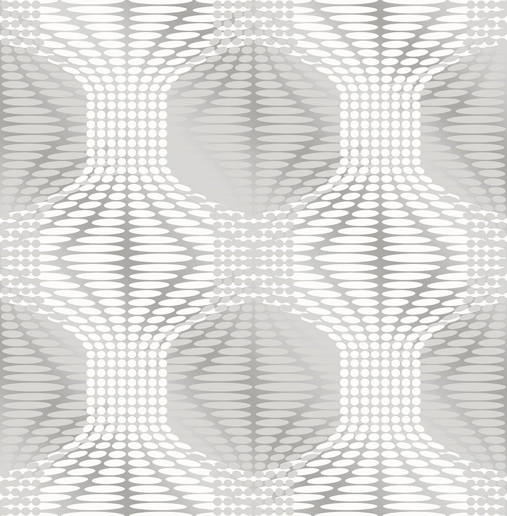 A-Street Prints Optic Geometric Silver Wallpaper