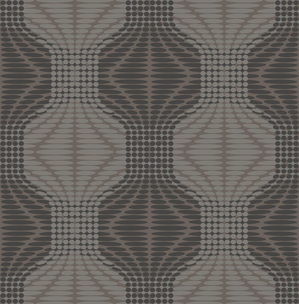 A-Street Prints Optic Brown Geometric Wallpaper