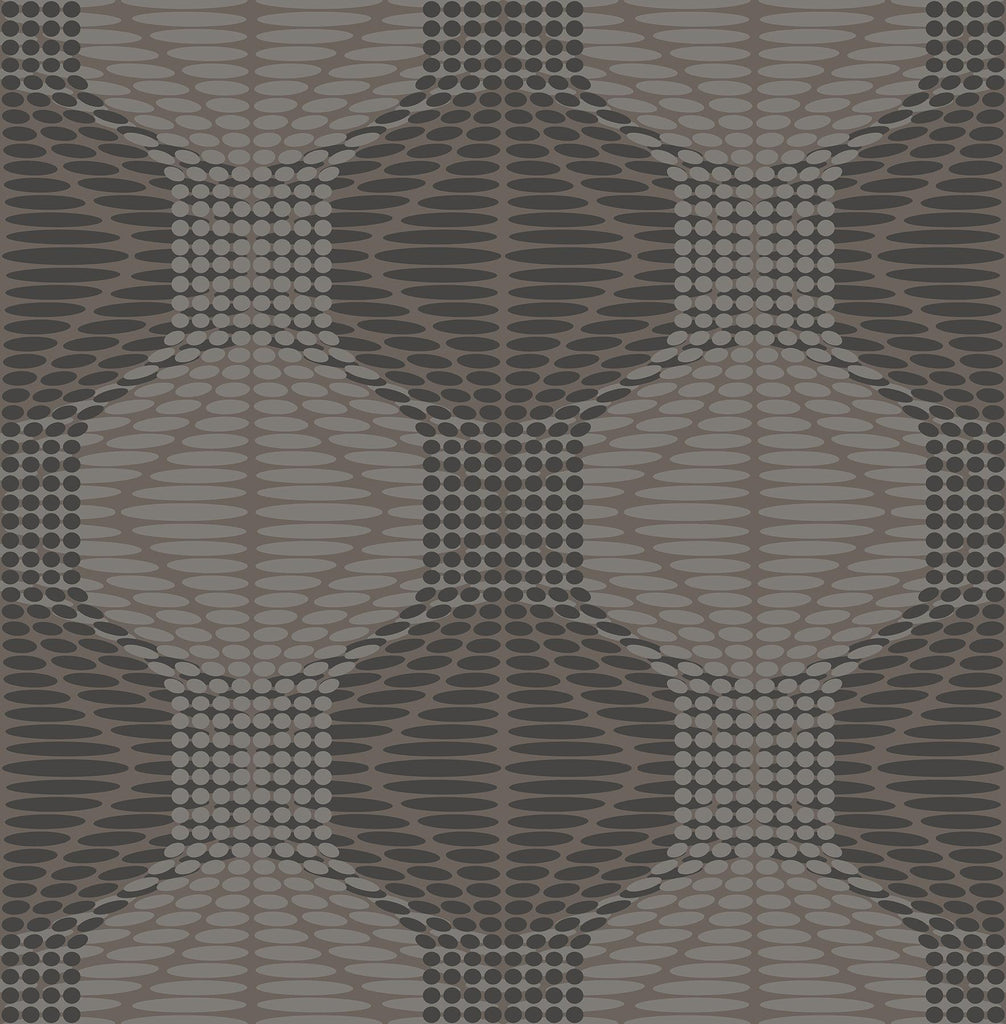A-Street Prints Optic Geometric Brown Wallpaper