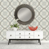 A-Street Prints Saltire Taupe Plaid Wallpaper