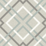 A-Street Prints Saltire Plaid Taupe Wallpaper