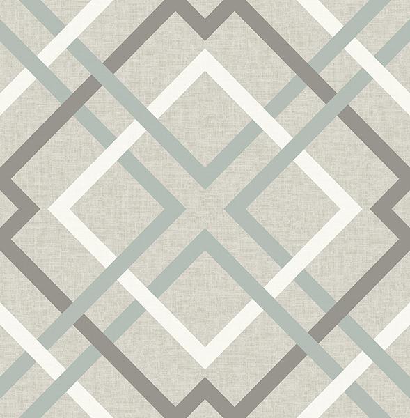 A-Street Prints Saltire Taupe Plaid Wallpaper