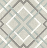 A-Street Prints Saltire Taupe Plaid Wallpaper