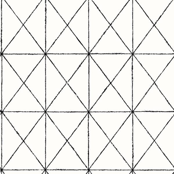 A-Street Prints Intersection Black Geometric Wallpaper