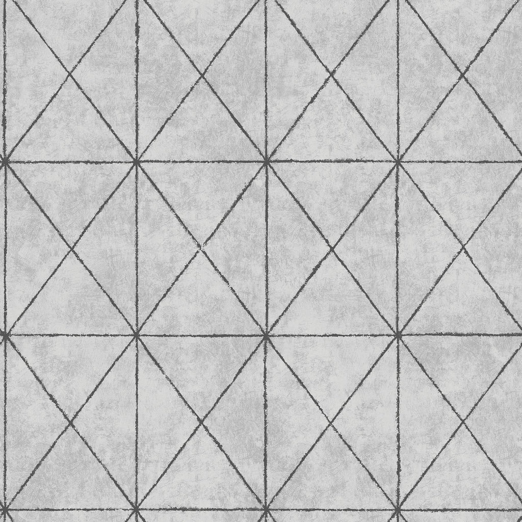 A-Street Prints Intersection Silver Geometric Wallpaper