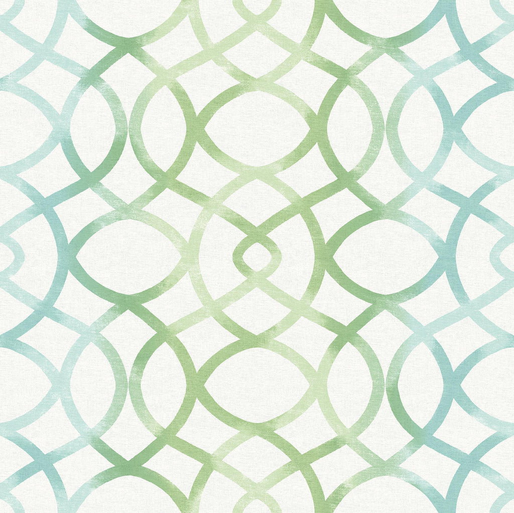 A-Street Prints Twister Aquamarine Trellis Wallpaper