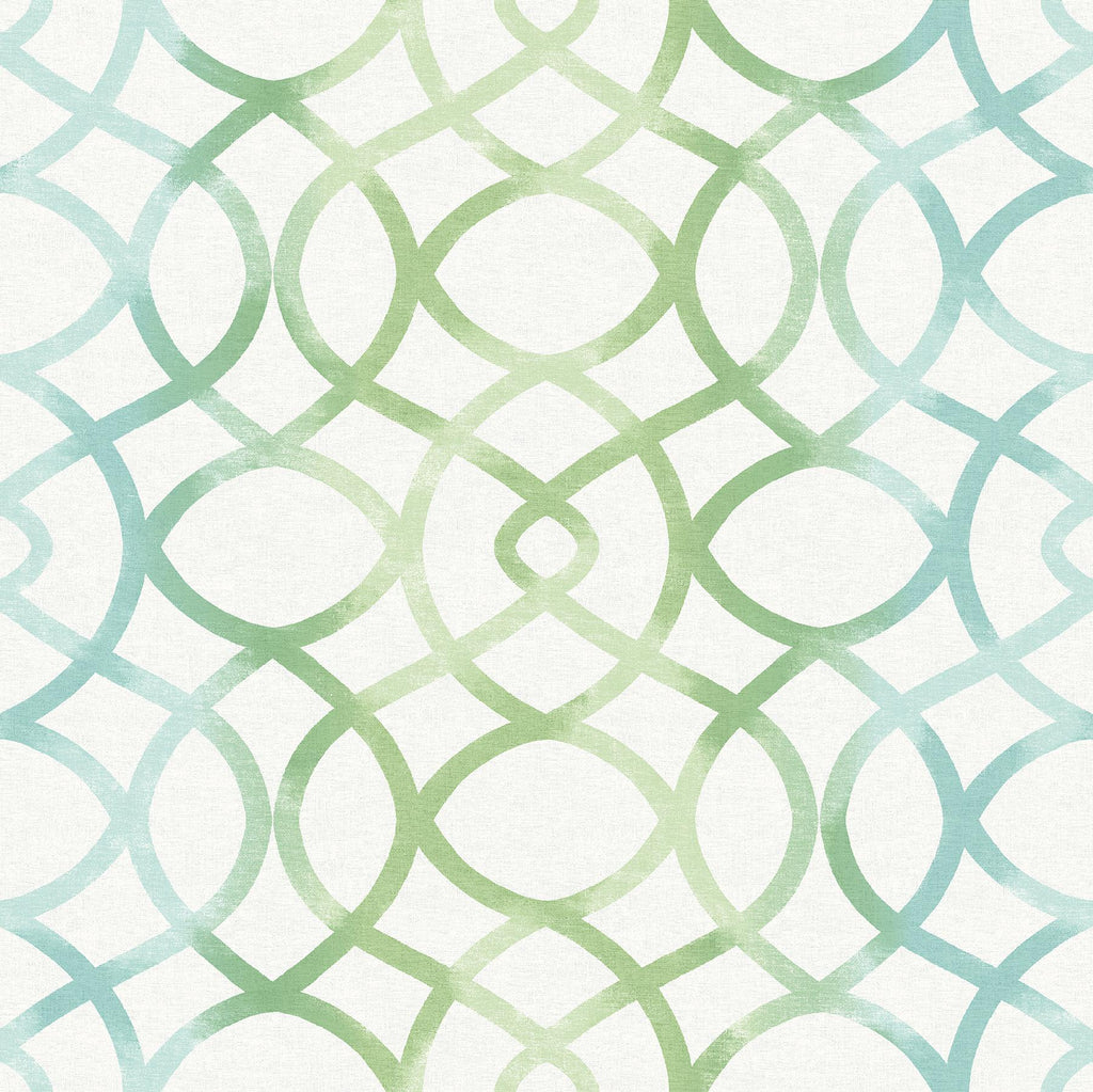 A-Street Prints Twister Trellis Aquamarine Wallpaper