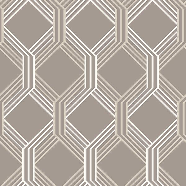 A-Street Prints Linkage Brown Trellis Wallpaper