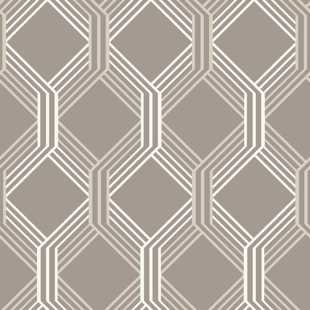 A-Street Prints Linkage Trellis Brown Wallpaper