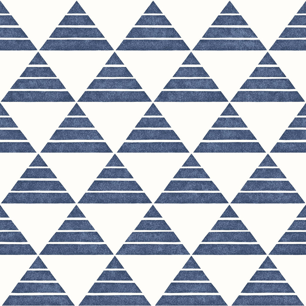 A-Street Prints Summit Triangle Blue Wallpaper