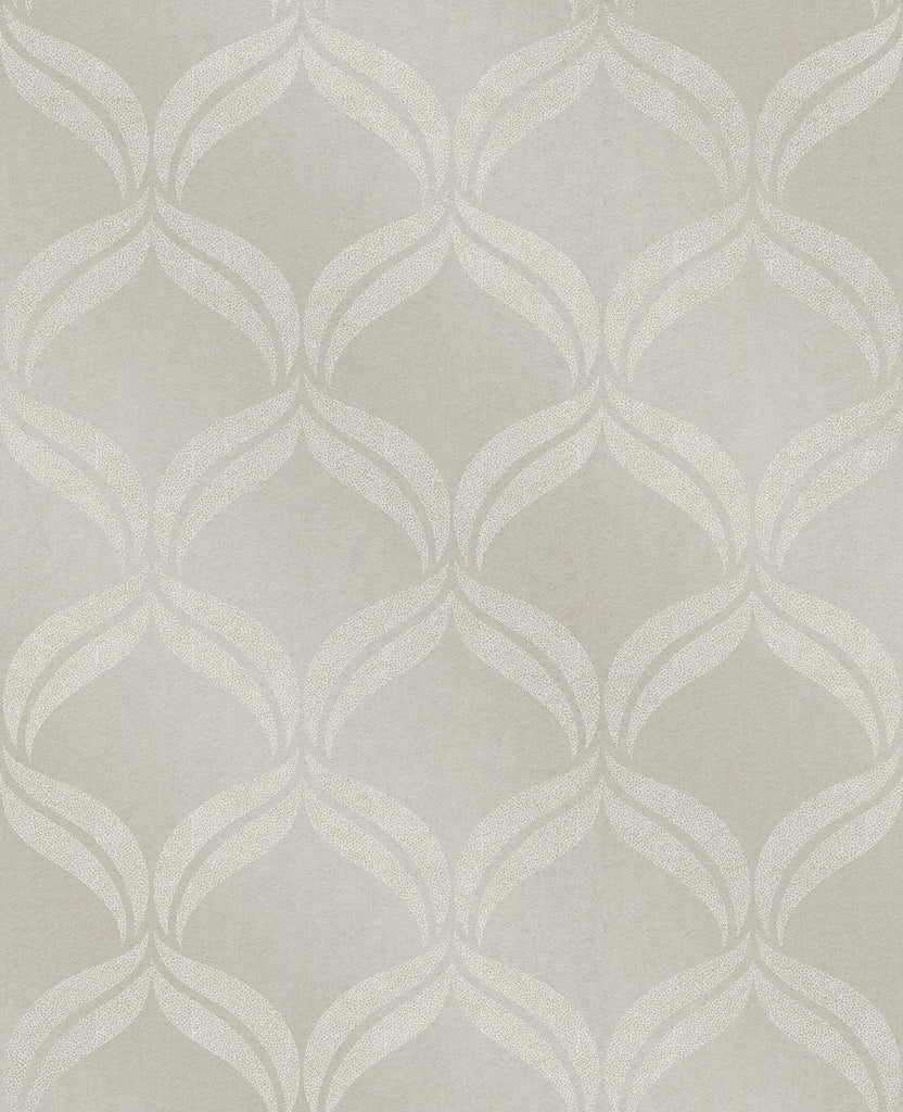A-Street Prints Petals Beaded Ogee Taupe Wallpaper