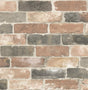A-Street Prints Reclaimed Bricks Dusty Red Rustic Wallpaper